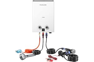 GASLAND Go Shower Series Durchlauferhitzer G10 Pro-DE, 10 Liter Gas Warmwasserbereiter mit Wasserpumpe für den Außenbereich, Butan (50mbar)/Propan (50mbar), für Camping, Wohnmobil, Scheune