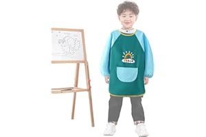 Furforstk tablier peinture enfant tablier cuisine enfant Étanche blouse peinture Avec poches à manches longues