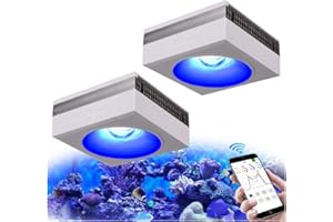 ‎POPBLOOM PopBloom RL90 WiFi Led Aquarium Beleuchtung 200W, Meerwasser Aquarium Led Volles Spectrum Aquarium Lampe für Reef Coral SPS/LPS Fischaquarium, APP unterstützt Deutsch (2 Lampen mit Hängeset)