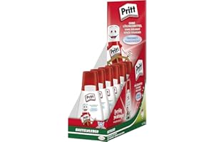 Pritt Bastelkleber, transparent trocknender Alleskleber für Zuhause, Schule oder Büro, weißer Bastelkleber für Kinder, 6-er Pack (6x100g)