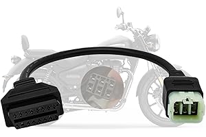 AMHTDOL OBD2-Adapter für for Royal Enfield 6 Pin auf 16 Pin OBD-Diagnosekabel,6-Pin Stecker passt für Interceptor 650/Continental GT 650/535 Motorrad CAN-Bus,funktioniert mit Code-Lesegerät