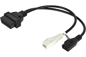 Vhbw OBD2 - Adapterkabel för OBD-diagnostisk apparat kompatibel med alla Audi, Seat, Skoda, VW, Volkswagen modeller - med 2 x