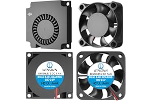 WINSINN Ender 3 wentylatory 40 mm, 24 V, wentylator do modernizacji Ender 3 v2 Pro 3X CR-10S, z elementami prowadnicy powietrza, podwójne łożysko kulkowe 2-pinowe 40 x 10 mm, turbina bezszczotkowa