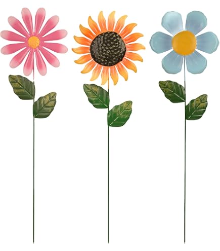 Voumsil Gartenstecker Mit Bunten Glasschmetterlingen – Set Aus Glas & Metall Für Fröhliche Gartendeko