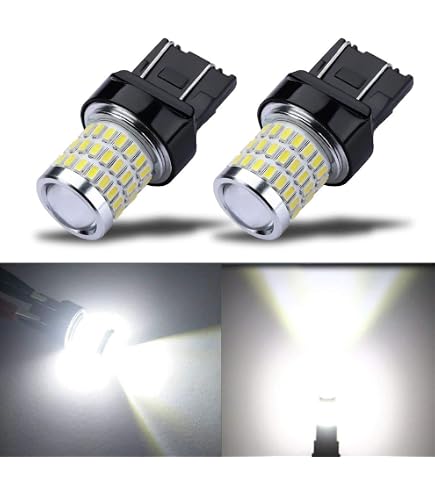 Ampoules LED Ambre 7443 7444NA - 1800LM - 14 SMD 3020 - Pour Clignotants, Feux Stop, Recul - Lot De 2
