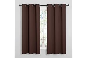 NICETOWN Żłobek EsseKGUSial izolowane termicznie solidne przelotki górne zasłony zaciemniające, dekoracja domu zasłony prywatne do sypialni (czekoladowy brąz, 1 para, 107 x 160 cm)