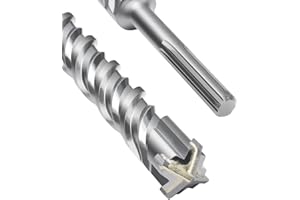 MOXPIFY Foret SDS Max 42 x 600 mm - Foret à béton avec 4 tranchants en carbure et double hélice - Pour béton, pierre, pierre naturelle