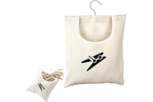 JISRKP Peg Bag Clothespin Storage Bag Pegs for Washing Line with Bag Reusable Washable Hanging Pegs and Peg Bag 12.6 * 11in Peg Basket for Washing Line Indoor Outdoor (White)