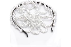 BESTEVERY Perlen Kopfschmuck, Rhinestone Mesh Headpiece Cap, Strasskappe für Party, Für Hochzeiten Teepartys Und Bankette Mit Perlen,Kunstdekor Party, Frauen und Mädchen （weiß）