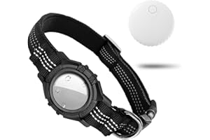 TABKSOLA Collare per Cani con Localizzatore, 1 Collare Nero Morbido, 1 Localizzatore Compatibile con l’App "Find My" (solo iOS), Collare per Cani Impermeabile Senza Costi Mensili(GPS-L)