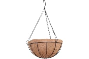 hifrom Pots de fleurs à suspendre - Panier extérieur avec chaîne - Volume : coco - Grand litre - Diamètre : 20 cm - Pour l'extérieur - Marron (20 cm)