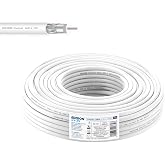 EDISION ICX-25 Coaxial Cable 82 ft, PVC Indoor TV Antenna Cable White, Copper Steel CCS/AL, 17VAtC, CPR Eca, Class A, Satelli