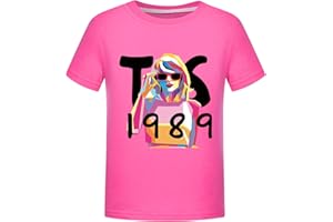 Ficlwigkis Taylor T Shirt Girls Clothes Girls' t-Shirts Short Sleeve T-Shirt 1989 Taylor Merchandise Girls T Shirts Taylor Clothes for Girls
