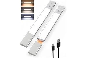EZVALO Under Cabinet Kitchen Lights, 3 Color Temperatures Dimmable Detachable Battery Wireless Motion Sensor Lights, 38 cm Rechargeable LED Night Lights for Kitchen,Wardrobe and Cupboard