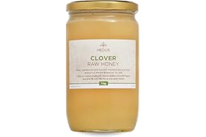 Earthbreath Clover Raw Honey - 1kg - Pure, Unpasteurised and Unfiltered - Natural Sweetener for Cooking, Coffee, Tea, Juice, Drinks, Food