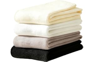 GWAWG Calcetines térmicos de lana merino para mujer, 4 pares de calcetines gruesos para botas de senderismo, calcetines nórdicos cálidos para mujer (negro/blanco/caqui/amarillo crema)