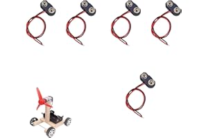 SIYUPU 5 Pcs 9V Battery Clip Connector with 15 cm Flying, Battery Snap Connectors for Connection Cable LED Strip 9V Connector Buckle Plastic Housing, T-type (Black)