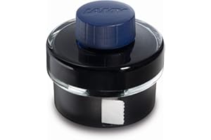 LAMY T52 Tinte blue-black 50ml - Tintenglas mit Tintensammelbecken - Standfuß aus Kunststoff mit Löschpapierrrolle