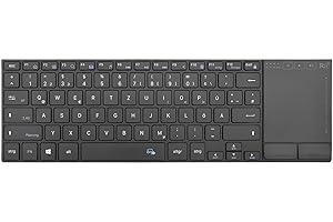 Rii Kabellose Tastatur mit Touchpad Büro, Wireless Keyboard Office, Deutsche QWERTZ-Layout, Tastatur Kabellos Geschenke für Laptops, Desktops, Smart-TVs, Tablets, Schwarz (2.4G+BT)