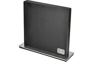 Zassenhaus Soporte magnético para cuchillos de doble cara, imán extrafuerte, madera de caucho lacada en negro.