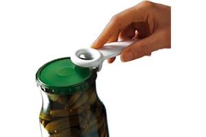 KITCHENCRAFT Kitchen Craft - Ouvre-Pot et Bocal en Inox, Système de Levier, 14 x 9.5 cm - Couleur Bleu, Jaune, Rouge et Blanc