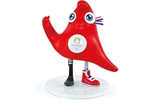 Doudou et Compagnie - JO2508 Paralympic Phyrge Mascot Figurine - Official Licence of the Paris Olympic and Paralympic Games 2028-16 cm - Red