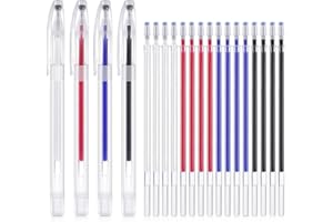 YSTrillion 4 Colores Bolígrafos Borrables por Calor,Rotulador De Tela,Marcadores Borrables para Telas con 20 Recambios para Cuero, Ropa,Costura,Confección