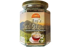 Anj's Chai Masala 120g - Chai Latte Mix Powder - Aromatic Spice Blend for Authentic Tea, Matcha, Latte Enhancements - Not Tea, Just Pure Masala Magic, Spiced Drink
