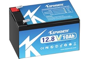 FLLYROWER 12v 10ah Lifepo4 Batterie mit Grade A Zellen und perfektem BMS Tiefe Zykluszeiten bis zu 10000 für Trolling Motor RV Camping Solar Haushaltsgeräte unterstützen Serien- und Parallelschaltung