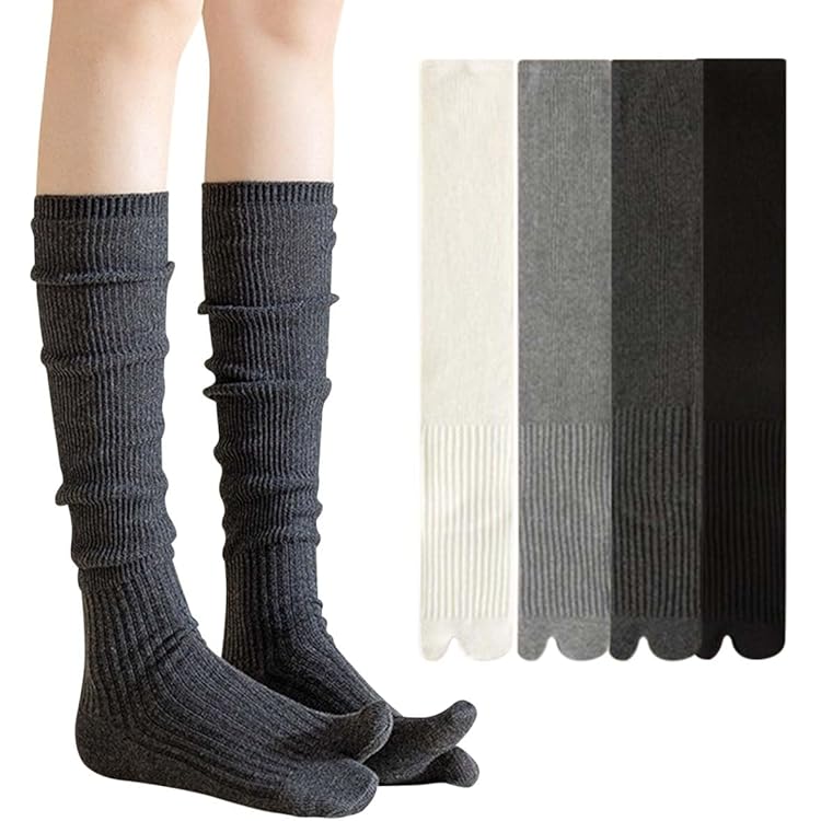 3 Paires De Chaussettes Tabi En Coton Élastique 2 Orteils Tongs Unisexes Noires