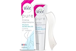 VEET PURE - Crème Dépilatoire Corps & Jambes - Peaux Sensibles - Sans Odeur d'Amoniaque - 200ml