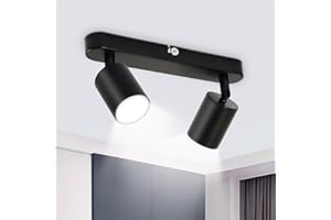 Seruno X 2 Way Ceiling Light Bar, Adjustable GU10 Spotlight Metal Matt Black, Modern Industrial Ceiling Lights for Kitchen Bedroom Living Room Hallway Dining Room, Bulb Not Included