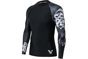 HUGE SPORTS Wildling Series Rash Vest Sun Protection Quick Dry Compression Rash Guard Long Sleeve MMA BJJ