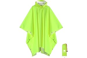 Anyoo Wodoodporny Ponczo, lekki, wielokrotnego użytku, ripstop, wielofunkcyjny wodoodporny oddychający z kapturem, składany pokrowiec ochronny na dole, idealny na zewnątrz, na kemping, turystykę,