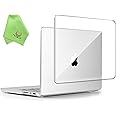 UESWILL Case Compatible with MacBook Pro 14 inch M4 M3 M2 M1 Pro Max Chip & Touch ID, 2024 2023 2022 2021 Release, Glossy Crystal Clear Hard Shell Cover + Microfiber Cloth, Transparent