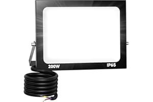 Royana 200W Projecteur Exterieur LED, 20000LM Spot LED Extérieur, 6000K Blanc Froid IP66 Imperméable Spot LED, Sécurité Floodlight pour Jardin Cour Terrasse Square Usine