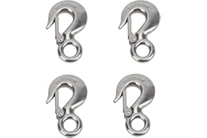 TTAMG BOLORAMO 4Pcs Clevis Slip Hook Clevis Swivel Lifting Hooks Winch Hooks Heavy Type Deck Tractor Receivers High Strength Lifting Rigging for Lifting and Fixing Cables and Wires Marine