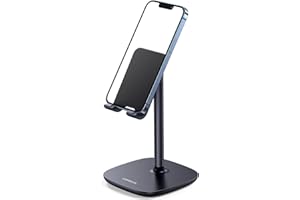 UGREEN Support Téléphone Bureau Hauteur Appropriée pour Appels Vidéo Porte Téléphone Inclinaison Réglable Compatible avec iPhone 14 Pro Max 13 12 11 X Galaxy S22 S21 Redmi Note 10 Pro, Bleu Foncé