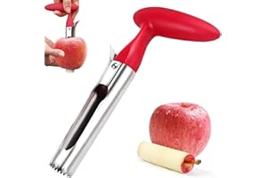 Yuiturt Vide Pomme, Vide-Pomme en Acier Inoxydable avec Poignée ABS et Lame Dentelée, Dénoyauteur Pratique pour Maison et Cuisine (Rouge)