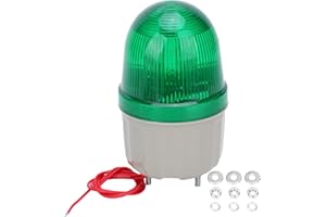 Fafeicy Luz estroboscópica LED 360 ​​°, 5W 220V AC Luz de advertencia Lámpara LED Equipo de alarma de sonido e iluminación, para edificios de oficinas, escuelas, Botones E Indicadores (verde)