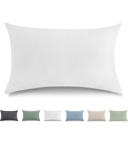 ATsense Federe Cuscino Letto 40x40 cm, Set di 2, 100% Cotone Lavato, Copricuscino Letto Bianco Con Cerniera, Federa Cuscino Certificata OEKO-TEX