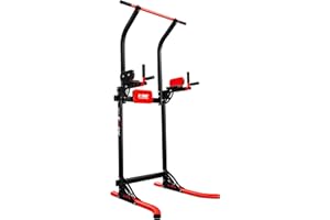 K-Sport: Power Tower Fitness Aparato | Barra de dominadas independiente | Torre de fuerza multifuncional de hasta 150 kg | Fitness Tutm | Torre de fuerza con estación de inmersión y barra de dominadas