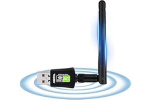 AIGITAL Clé WiFi Puissante AC600 Mbps, Adaptateur USB WiFi, dongle WiFi, Carte WiFi pour PC/Laptop/Desktop, Double Bande 2.4/5GHz-Pas de CD Requis,Compatible avec Windows 11/10/8.1/8/7/XP