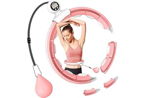 BESTYKS Aro de hula hoop inteligente con contador inteligente, disco magnético para pérdida de peso y fitness, y 16 aros desmontables ajustables anchos y móviles, para adultos principiantes