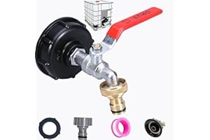 HUFHNWSO IBC Robinet Cuve 1000l, Bouchon Cuve 1000l 1/2,Raccord Cuve 1000 litres,s60 x 6 IBC Adaptateur Robinet Cuve 1000l Plastique 1/2"