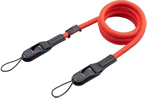VKO Pasek do aparatu z szybkim odpinaniem regulowana lina wspinaczkowa aparat na szyję ramię pasek, do lustrzanki cyfrowej bezlusterkowej, czerwony