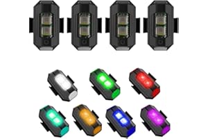 MINSEZHI 4Pcs LED Strobe Drone Light 7 Colors USB Charging Flying Anti-Collision Night Lights for Remote Control Drone,Motorcycle,Car,Bike,RC Car,RC Boat