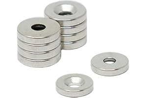 FIRST4MAGNETS Magnete Neodimio Per Arti, Mestieri, Fissaggi Di Mobili, Fai -Da -Te, Hobby E Scienze - 10mm Dia x 2mm Di Spessore x 3mm C/Lavello - 1,2kg Di Tiro - Pacchetto Di 10