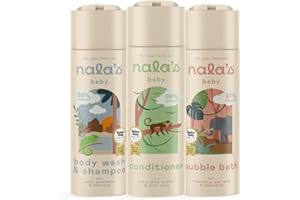 Nala's Baby Wash Bundle | Contains Body Wash & Shampoo, Bubble Bath, Conditioner | Award-winning | Dermatologically-tested & Paediatrician-approved | Tear-Free | Oats, Camomile, Hibiscus | Nalas Baby