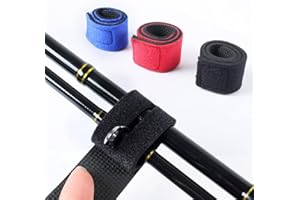 GHEART Cannes à pêche Ceinture, Attaches De Canne à PêChe, Sangles Fixes Réglables de Pêche, pour Cannes à Pêche, Raquettes De Badminton, Clubs De Golf, Flèches (2 Rouges, 2 Bleus et 2 Noirs)